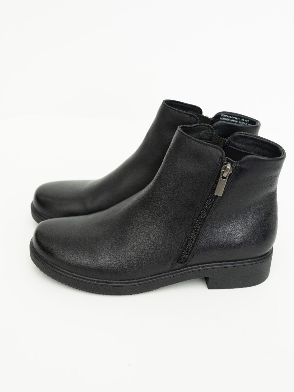 ABEO - Compass Zip Metatarsal Black Leather Booties